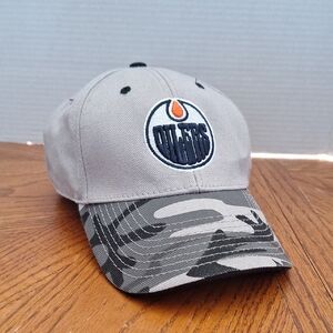 Gray and Camouflage Oilers Cap